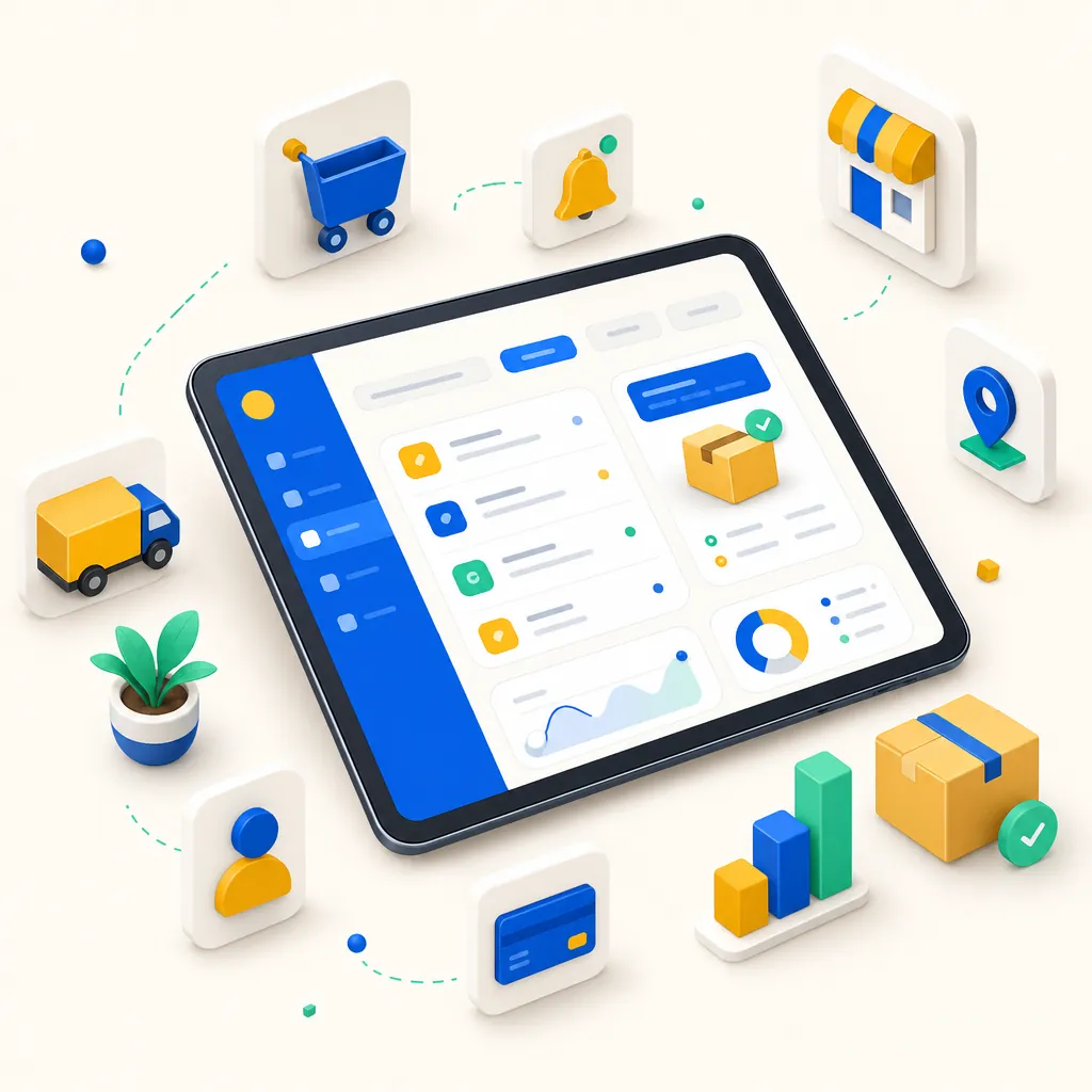Écran de gestion des commandes en ligne shopcaisse regroupant livraison et click and collect.