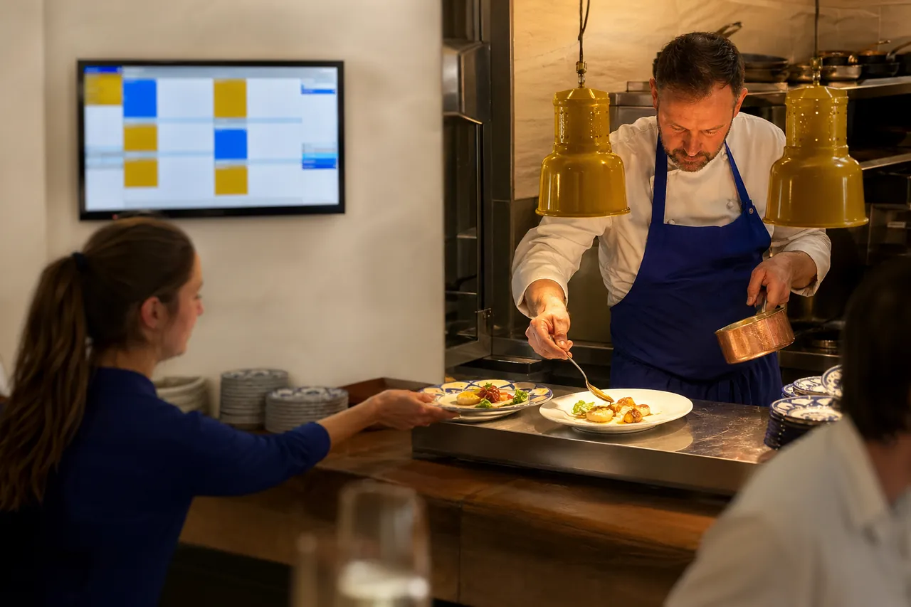 Écran cuisine shopcaisse affichant les commandes