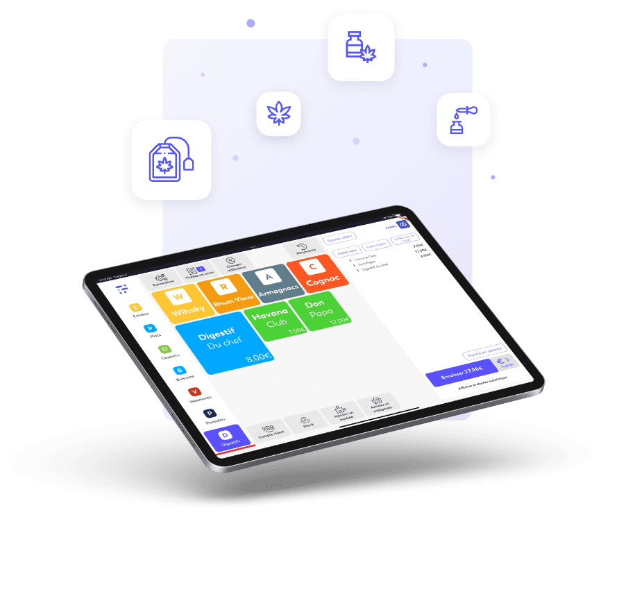 tablette caisse enregistreuse boutique cbd