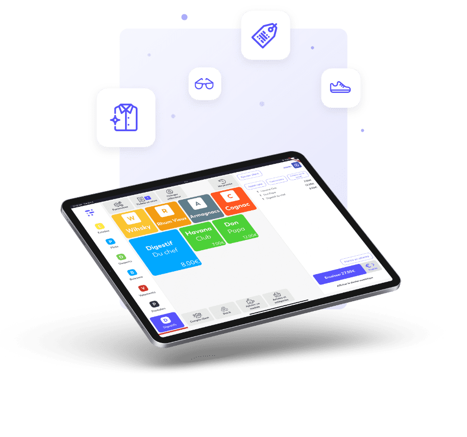 tablette caisse enregistreuse magasin