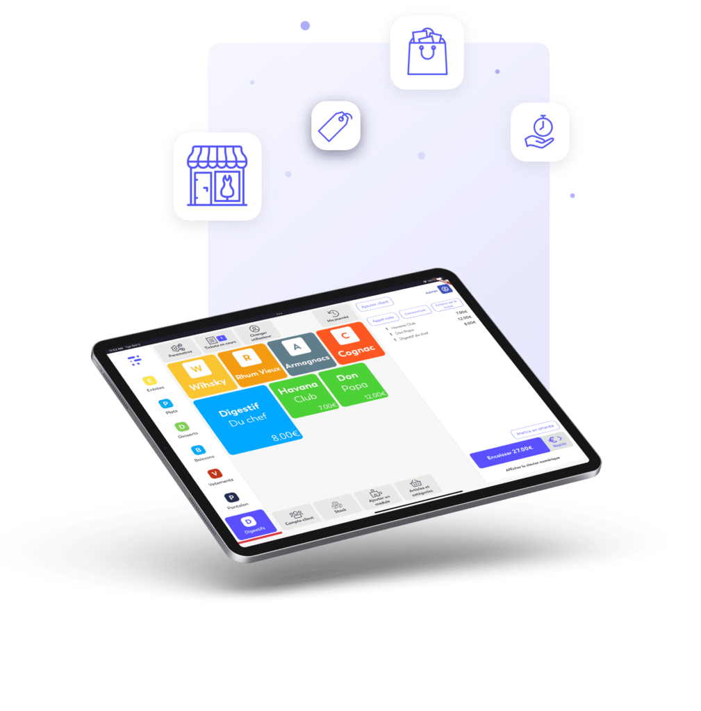 tablette caisse enregistreuse popupstore
